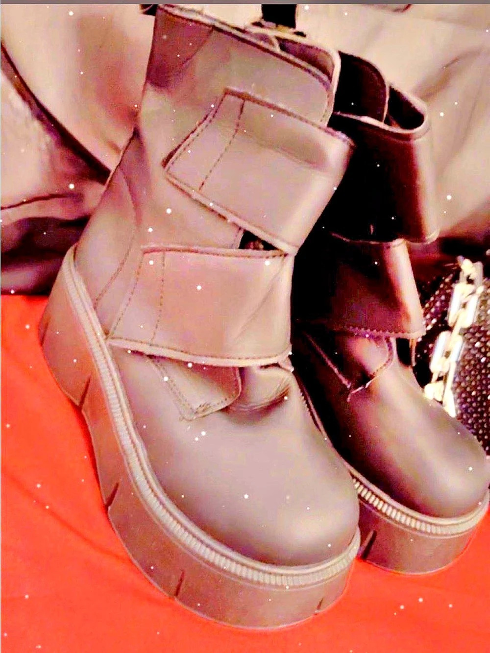 Black Platform Ankle Boots Like New